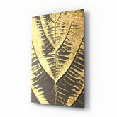 Golden Leaf Glass Wall Art.
